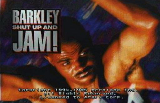 Barkley Shut Up and Jam title screen for Jaguar